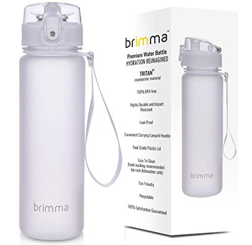 Brimma Premium Sports Water Bottle with Leak Proof Flip Top Lid – Eco Friendly & BPA Free Tritan Plastic – Must Have for The Gym, Yoga, Running, Outdoors, Cycling, and Camping