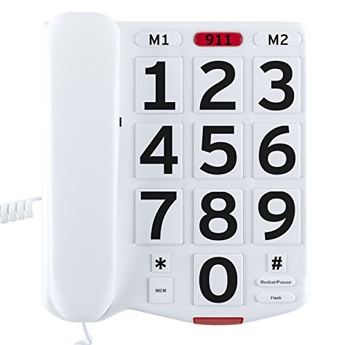 Home Intuition Big Button Corded Phone for Hearing and Visually Impaired Telephone for Seniors with Extra Loud Ringer