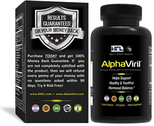 AlphaViril HFL by Dr. Sam Robbins | 22+ Year Proven Formula | Test Booster + Youthful Hormone Balancer | Healthy Libido – Bigger Muscles – Less Belly Fat – Look & Feel Younger