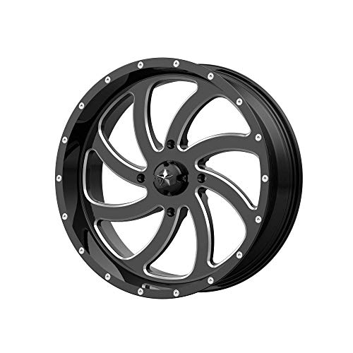 MSA Offroad Wheels M36 SWITCH Gloss Black Milled Wheel with Aluminum (20 x 7. inches /4 x 156 mm, 0 mm Offset)