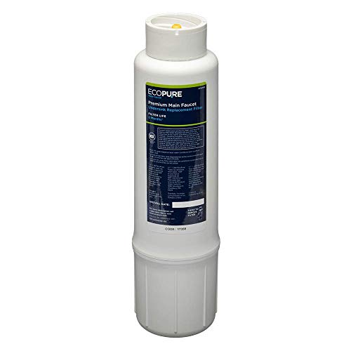 EcoPure EPWPRF Premium Main Faucet Drinking Water Replacement Filter, White