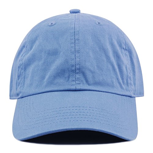 The Hat Depot Kids Washed Low Profile Cotton and Denim Plain Baseball Cap Hat (2-5 yrs, Sky Blue) | The Storepaperoomates Retail Market - Fast Affordable Shopping