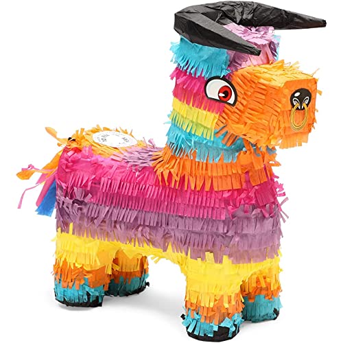 Rainbow Bull Pinata for Cinco De Mayo Party Decorations, Mexican Fiesta Supplies (Small, 14.5 x 12 x 4.8 In)