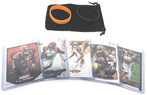 A.J. Green Football Cards, Assorted 5 Card Gift Bundle – Cincinnati Bengals Trading Cards