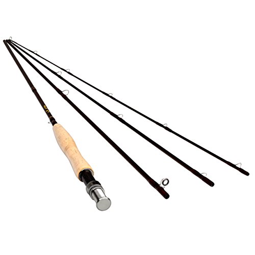 10′ 4 Pieces Carbon Fly Fishing Rod Pole #3/4 3Meters Length Light Feel Medium-Fast Action