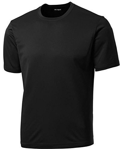 DRIEQUIP Men’s Tall Short Sleeve Moisture Wicking Shirt,Black-4XLT