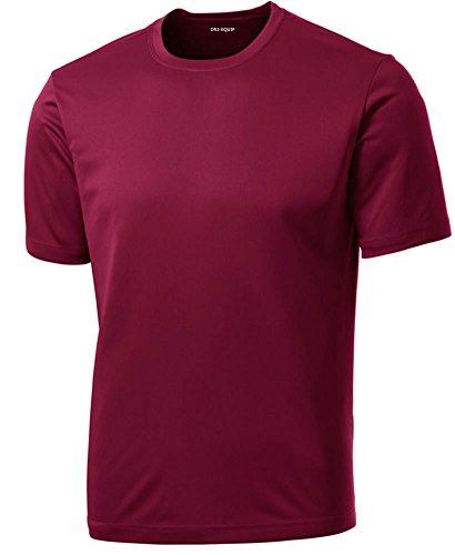 DRIEQUIP Men’s Tall Short Sleeve Moisture Wicking Shirt,Cardinal-2XLT