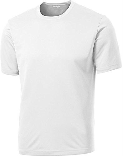 DRIEQUIP Men’s Tall Short Sleeve Moisture Wicking Shirt,White-XLT