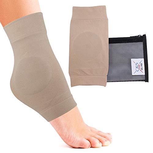 CRS Cross Ankle Malleolar Gel Sleeves – Padded Skate Sock with Ankle Bone Pads for Figure Skating, Hockey, Inline, Roller, Ski, Hiking or Riding Boots. Ankle protector cushion. (One Size Fits Most)