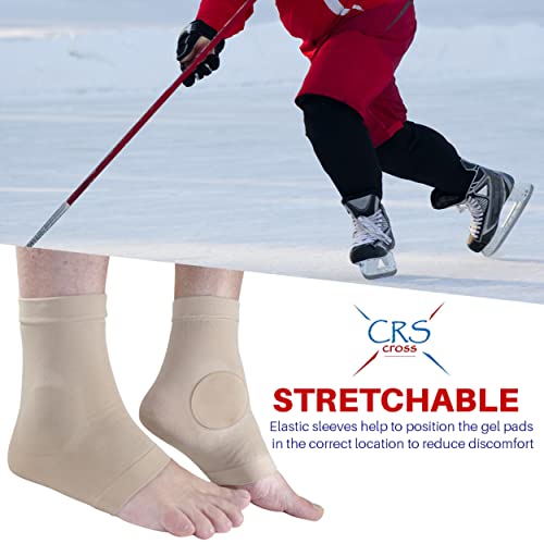 CRS Cross Ankle Malleolar Gel Sleeves – Padded Skate Sock with Ankle Bone Pads for Figure Skating, Hockey, Inline, Roller, Ski, Hiking or Riding Boots. Ankle protector cushion. (One Size Fits Most) | The Storepaperoomates Retail Market - Fast Affordable Shopping