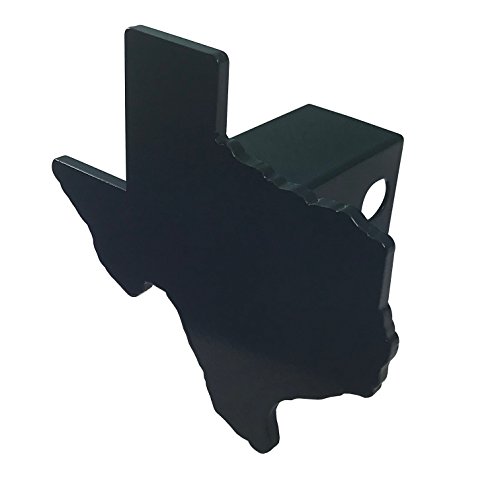 AMG Auto Emblems Premium State of Texas (Texas Shaped) Solid Metal Heavy Duty Black Hitch Cover