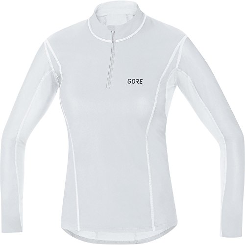 GORE Wear Women’s Windproof Stand-Up Collar Inner Layer Shirt, GORE M WINDSTOPPER Base Layer Thermo Turtleneck, Size: L, Color: Light Grey/White, 100322