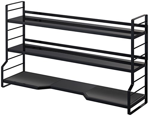 Yamazaki Home Sturdy, Standing Stovetop Kitchen Rack/Spice Shelves | Steel | Countertop Shelf, One Size, Black