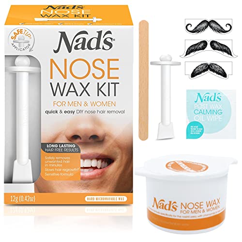 Nad’s Nose Wax Kit for Men & Women – Waxing Kit for Quick & Easy Nose Hair Removal, 12g / 0.42oz