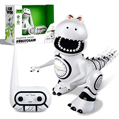 Sharper Image Interactive RC Robotosaur Dinosaur with Built-in Mood Sensors and Color-Changing LED Eyes