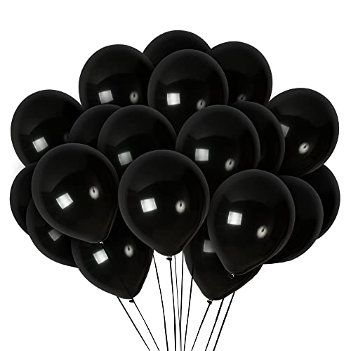 Treasures Gifted Matte Black Balloons – Black Latex Balloons, Bulk – Large Black Balloons/Globos Negros 12 Inch Balloons – Black Birthday Balloons – Pitch Black Balloons – Black Balloons 36 Pack