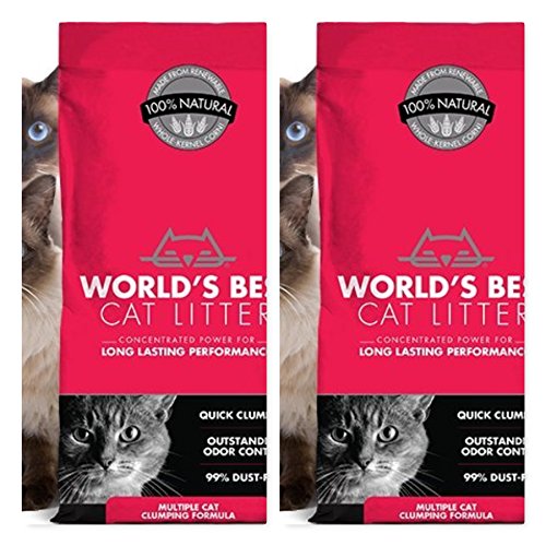 World’s Best 2 Pack Cat Litter Original Series, 14 Pound Bags Multi-Cat Formula.