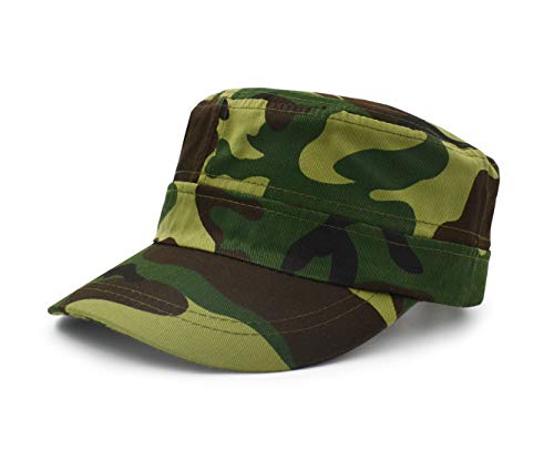 UltraKey Flat Top Baseball Cap, Men Women Cotton Baseball Twill Army Millitary Hat Cap Green
