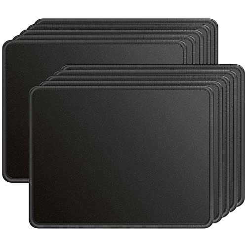 KTRIO 10 Pack Mouse Pad, Large Mouse Pads with Stitched Edges, [30% Larger] Mousepads Bulk Non-Slip Rubber Base, Waterproof Mouse Pad for Computers, Laptop, Gaming, Office & Home, 11 x 8.5 in, Black