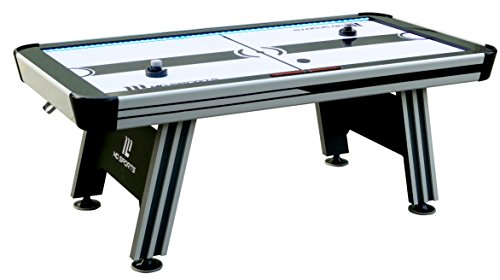 MD Sports Air Hockey Table for Adults and Kids, with LED Lights and Sound Effects – Multiplayer Air Powered Hockey Tables for Home, Bar, Arcade, Lounge, Billiard Room, Game Room – Includes Accessories