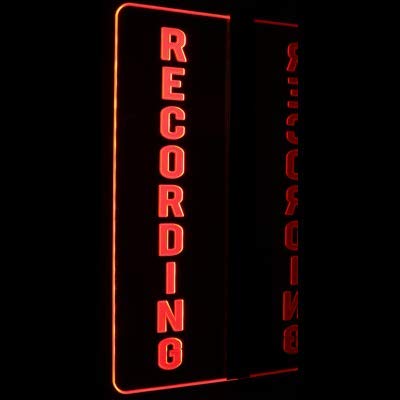Recording Home Studio Left or Right Flag or Flat to Wall Mount 11-21″ 15-30 Leds 9′ Cord Acrylic Lighted Edge Lit Sign mirr Made in the USA 9916