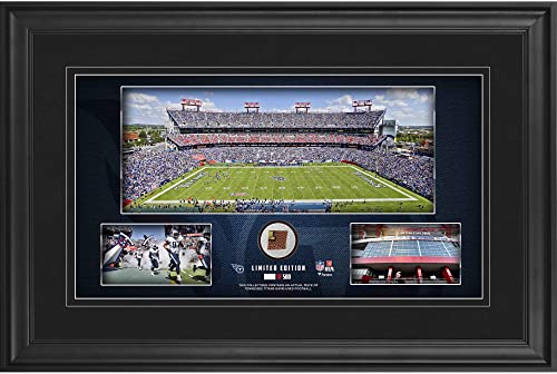 Tennessee Titans Framed 10″ x 18″ Stadium Panoramic Collage with Game-Used Football – Limited Edition of 500 – NFL Game Used Football Collages