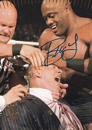Bobby Lashley Signed 2007 Topps WWE Action Card #86 w/Stone Cold Steve Austin – Autographed Wrestling Cards