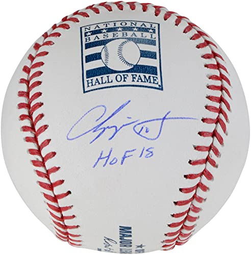Chipper Jones Atlanta Braves Autographed Hall of Fame Logo Baseball with HOF 2018 Inscription – Autographed Baseballs