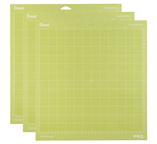 Cricut StandardGrip Machine Mats 12in x 12in, Reusable Cutting Mats for Crafts with Protective Film, Use with Cardstock, Iron On, Vinyl and More, Compatible with Cricut Explore & Maker (3 Count)