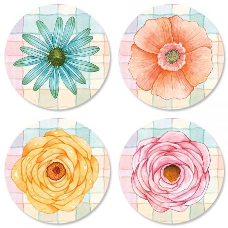 Sentiment Garden Every Day Envelope Seals (4 Designs) – Set of 144 1-1/2″ Diameter Self-Adhesive, Flat-Sheet Every Day Sticker Seals