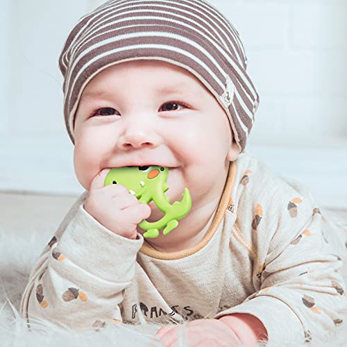 BBBiteMe Baby Teething Toys Silicone Dinosaur Baby Teethers for Babies 0-6, 6-12 Months, BPA-Free Teether Gifts Baby Shower Toy for Toddlers and Infants(Green) | The Storepaperoomates Retail Market - Fast Affordable Shopping