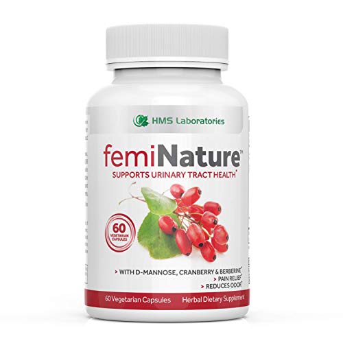 femiNature™ Urinary Tract Infection Treatment for Women – 60 Vegetarian Capsules | Made in USA – Acting Bladder and Urinary Tract Cleanse | D-Mannose, Cranberry Extract, MSM & Berberine