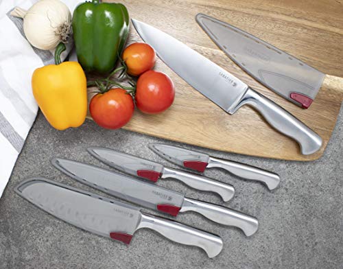 Sabatier Forged Stainless Steel Slicing Knife with Edgekeeper Self-Sharpening Blade Cover, High-Carbon Stainless Steel Kitchen Knife, Razor-Sharp Knife to Cut Fruit, Vegetables and more, 8-Inch | The Storepaperoomates Retail Market - Fast Affordable Shopping