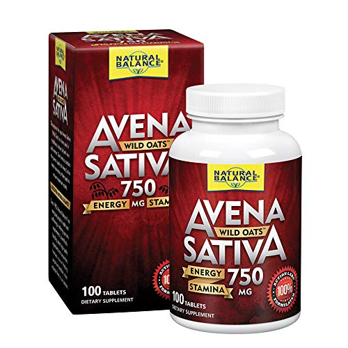 Natural Balance Avena Sativa Wild Oats 750 mg | Herbal Supplement for Healthy Energy, Stamina & Focus | Brain & Mood Support | Lab Verified | 100 Tabs