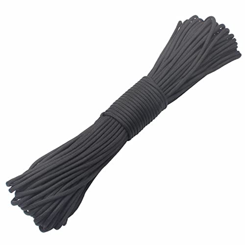 GeGeDa Paracord 9 Core 550 Parachute Cord Camping Rope 100FT (Black, 100feet)