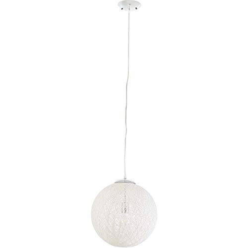 Modway Spool Woven Cotton 16″ Round Pendant Light Chandelier in