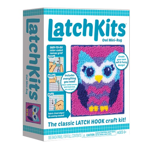 LatchKits Mini-Rug Sewing Kit The Classic Latch Hook Craft Kit – Owl