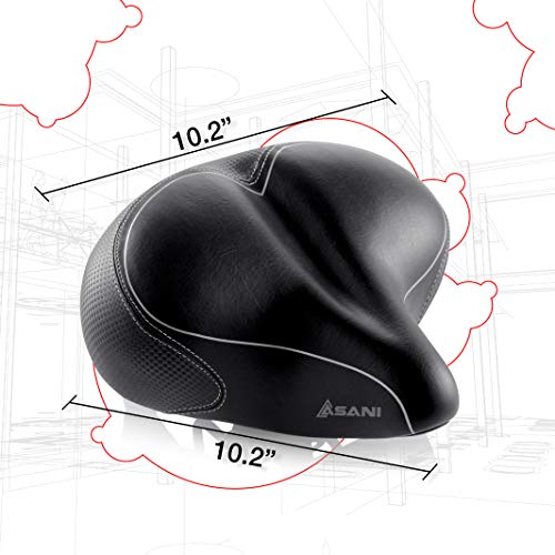 Oversized Comfort Bike Seat | Most Comfortable Replacement Bicycle Saddle for Cycling | Universal Fit for Outdoor Exercise Bikes & Indoor Spin Bikes | The Storepaperoomates Retail Market - Fast Affordable Shopping