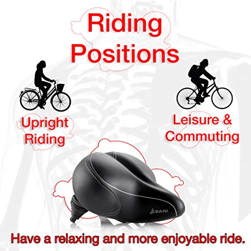 Oversized Comfort Bike Seat | Most Comfortable Replacement Bicycle Saddle for Cycling | Universal Fit for Outdoor Exercise Bikes & Indoor Spin Bikes | The Storepaperoomates Retail Market - Fast Affordable Shopping