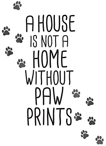 WallPops DWPQ2900 Home with Paw Prints Quote Wall Decal, Black