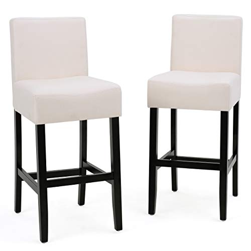 Christopher Knight Home Lopez Fabric Counter Stools, 2-Pcs Set, Beige