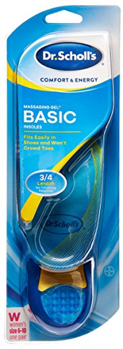 Dr. Scholl’s Massaging Gel BASIC Insoles (Men’s 8-12, Women’s 6-10) // 3/4 Foot Length Fits Easily in Shoes
