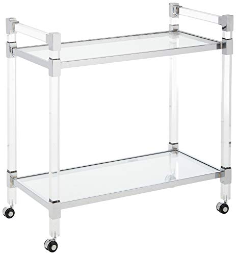 Christopher Knight Home Hilary Modern Glass Bar Trolley in Clear