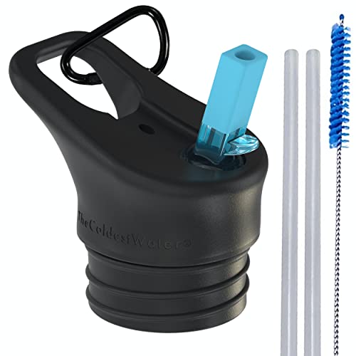COLDEST Insulated Standard Mouth Size – Hydro Sports Straw Cap Flip Top Lid – Multi-Compatible with Standard Flask Mouth Size – Black Standard (for 12, 21, Gallon Lids) standard mouth)