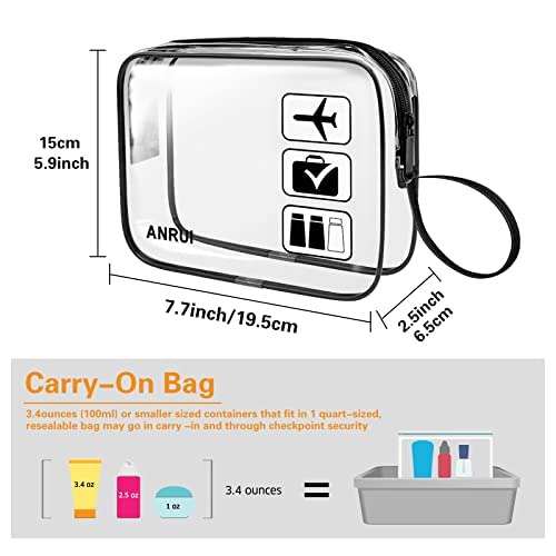 ANRUI 3pcs TSA-Approved Clear Travel Toiletry Bag With Handle Strap, Airline Kit 3-1-1 Clear Liquids Toiletries & Cosmetics Organizer Carry-On Luggage for Women and Men – Grey | The Storepaperoomates Retail Market - Fast Affordable Shopping