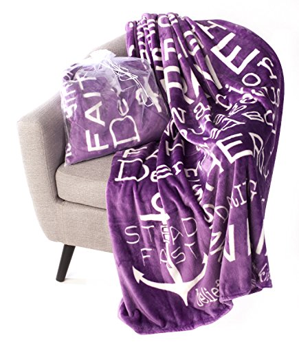 BlankieGram “Bravery” Throw Blanket – Gift Ideas and Gifts for Women and Men Make Great Comfort Gifts, Purple