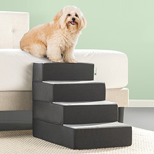 Zinus Easy Pet Stairs/Pet Ramp/Pet Ladder, Large, Grey