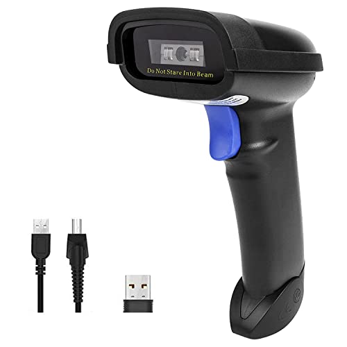 NETUM Bluetooth Barcode Scanner, Compatible with 2.4G Wireless & Bluetooth Function & Wired Connection, Connect Smart Phone, Tablet, PC, CCD Bar Code Reader Work with Windows, Mac,Android, iOS