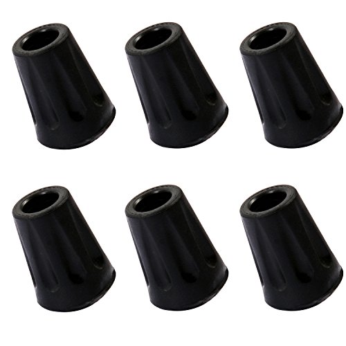 Oldhill 6-Pack Replacement Rubber Tips – Fits Most Hiking Sticks, Trekking Poles, Walking Canes