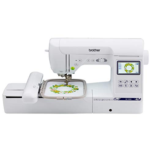 Brother Embroidery Machine, SE1900, 138 Embroidery Designs, 240 Built-in Sewing Stitches, Computerized Sewing and Embroidery, 5″ x 7″ Embroidery Area, 3.2″ LCD Touchscreen Display, 8 Included Sewing Feet